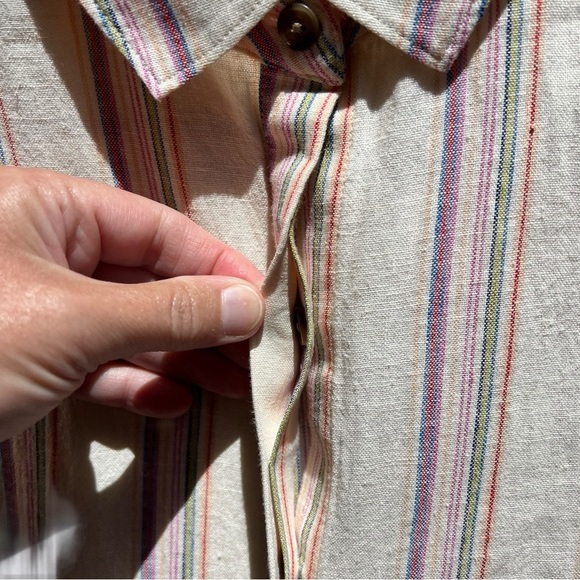🌻NEW UNTUCKit Linen Blend Tie-Front Issa Shirt Size 16 - Picture 5 of 11